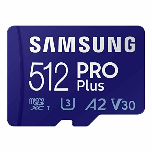 SAMSUNGSAMSUNG PRO Plus microSD Memory Card + Adapter, 512GB MicroSDXC, Up to 180 MB/s, Full HD & 4K UHD, UHS-I, C10, U3, V30, A2 for Android Phones, Tablets, GoPRO, DJI Drone, MB-MD512SA/AM, 2023 - GEAR4EVER