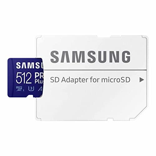 SAMSUNGSAMSUNG PRO Plus microSD Memory Card + Adapter, 512GB MicroSDXC, Up to 180 MB/s, Full HD & 4K UHD, UHS-I, C10, U3, V30, A2 for Android Phones, Tablets, GoPRO, DJI Drone, MB-MD512SA/AM, 2023 - GEAR4EVER