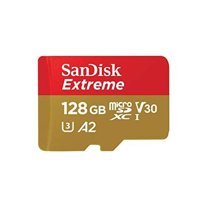 SanDiskSanDisk 128GB Extreme microSDXC UHS-I Memory Card with Adapter - Up to 190MB/s, C10, U3, V30, 4K, 5K, A2, Micro SD Card - SDSQXAA-128G-GN6MA - GEAR4EVER