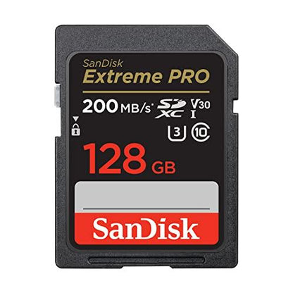 SanDiskSanDisk 128GB Extreme PRO SDXC UHS-I Memory Card - C10, U3, V30, 4K UHD, SD Card - SDSDXXD-128G-GN4IN - GEAR4EVER