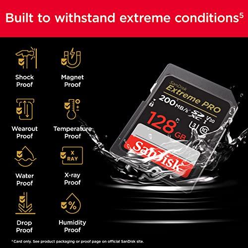 SanDiskSanDisk 128GB Extreme PRO SDXC UHS-I Memory Card - C10, U3, V30, 4K UHD, SD Card - SDSDXXD-128G-GN4IN - GEAR4EVER