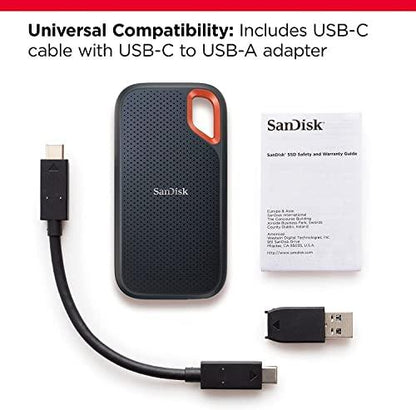 SanDiskSanDisk 2TB Extreme Portable SSD - Up to 1050MB/s - USB-C, USB 3.2 Gen 2 - External Solid State Drive - SDSSDE61-2T00-G25 - GEAR4EVER