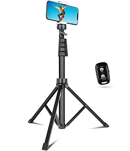 SENSYNESensyne 62" Phone Tripod & Selfie Stick, Extendable Cell Phone Tripod Stand with Wireless Remote and Phone Holder, Compatible with iPhone Android Phone, Camera (Black) - GEAR4EVER