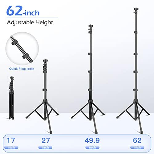 SENSYNESensyne 62" Phone Tripod & Selfie Stick, Extendable Cell Phone Tripod Stand with Wireless Remote and Phone Holder, Compatible with iPhone Android Phone, Camera (Black) - GEAR4EVER