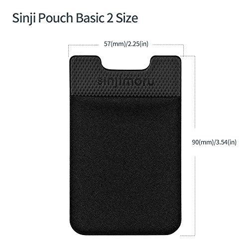 SinjimoruSinjimoru Card Holder for Back of Phone, Stick on Wallet functioning as Credit Card Holder, Phone Wallet and iPhone Card Holder / Card Wallet for Cell Phone. Sinji Pouch Basic 2, Black - GEAR4EVER