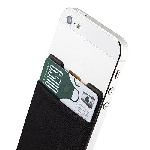 SinjimoruSinjimoru Card Holder for Back of Phone, Stick on Wallet functioning as Credit Card Holder, Phone Wallet and iPhone Card Holder / Card Wallet for Cell Phone. Sinji Pouch Basic 2, Black - GEAR4EVER