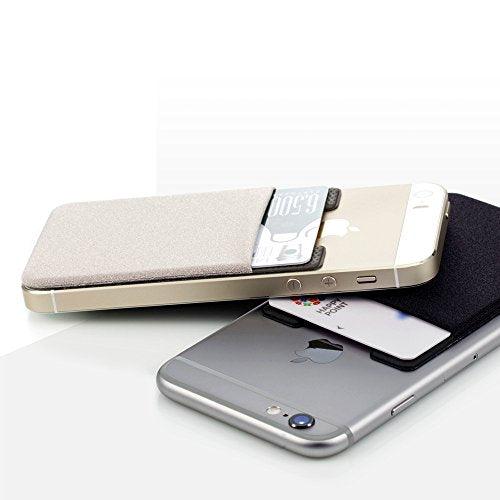 SinjimoruSinjimoru Card Holder for Back of Phone, Stick on Wallet functioning as Credit Card Holder, Phone Wallet and iPhone Card Holder / Card Wallet for Cell Phone. Sinji Pouch Basic 2, Black - GEAR4EVER