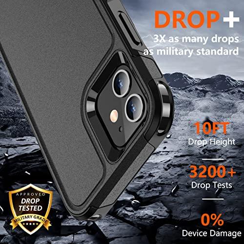 SPIDERCASESPIDERCASE Designed for iPhone 12 Case/iPhone 12 Pro Case, [10 FT Military Grade Drop Protection] [with 2 pcs Tempered Glass Screen Protector] Protective Cover for iPhone 12/12 Pro (Black) - GEAR4EVER
