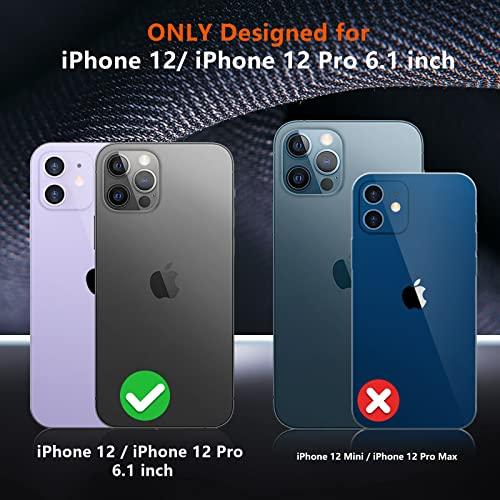 SPIDERCASESPIDERCASE Designed for iPhone 12 Case/iPhone 12 Pro Case, [10 FT Military Grade Drop Protection] [with 2 pcs Tempered Glass Screen Protector] Protective Cover for iPhone 12/12 Pro (Black) - GEAR4EVER