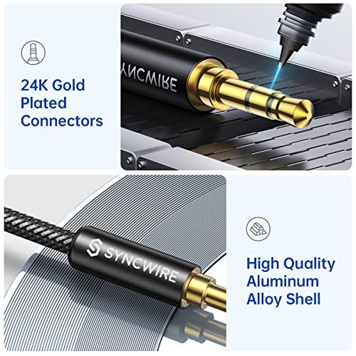 SYNCWIRESyncwire 3.5mm Nylon Braided Aux Cable (3.3ft/1m,Hi-Fi Sound), Audio Auxiliary Input Adapter Male to Male AUX Cord for Headphones, Car, Home Stereos, Speaker, iPhone, iPad, iPod, Echo & More – Black - GEAR4EVER