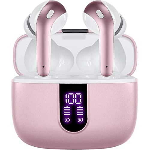 TAGRYTAGRY Bluetooth Headphones True Wireless Earbuds 60H Playback LED Power Display Earphones with Wireless Charging Case IPX5 Waterproof in-Ear Earbuds with Mic for TV Smart Phone Computer Laptop Sports - GEAR4EVER