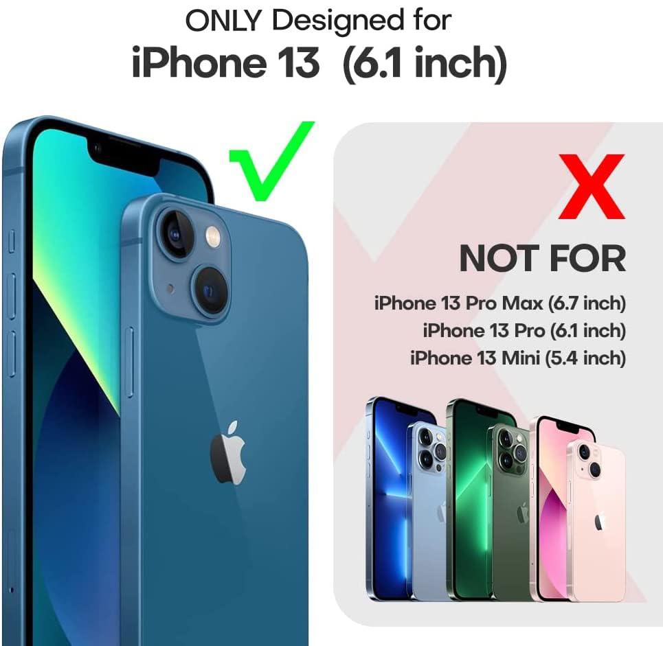 TAURITAURI 5 in 1 Designed for iPhone 13 Case Clear, [Not-Yellowing] with 2X Tempered Glass Screen Protector + 2X Camera Lens Protector, [Military-Grade Drop Tested] Shockproof Slim Phone Case 6.1 inch - GEAR4EVER