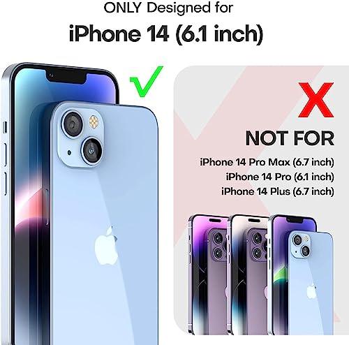 TAURITAURI 5 in 1 Designed for iPhone 14 Case Clear, [Not Yellowing] with 2X Screen Protectors + 2X Camera Lens Protectors, [Military Grade Drop Protection] Shockproof Slim 14 Cover 6.1 Inch - GEAR4EVER