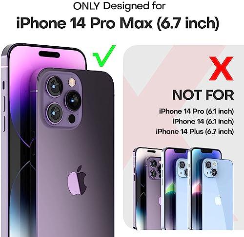 TAURITAURI for iPhone 14 Pro Max Case, [5 in 1] 1X Clear Case [Not-Yellowing] with 2X Tempered Glass Screen Protector + 2X Camera Lens Protector, [Military-Grade Drop Protection] Phone Case 6.7 Inch - GEAR4EVER
