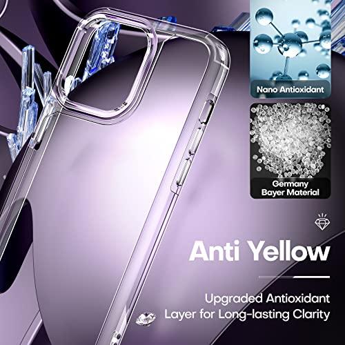 TAURITAURI for iPhone 14 Pro Max Case, [5 in 1] 1X Clear Case [Not-Yellowing] with 2X Tempered Glass Screen Protector + 2X Camera Lens Protector, [Military-Grade Drop Protection] Phone Case 6.7 Inch - GEAR4EVER