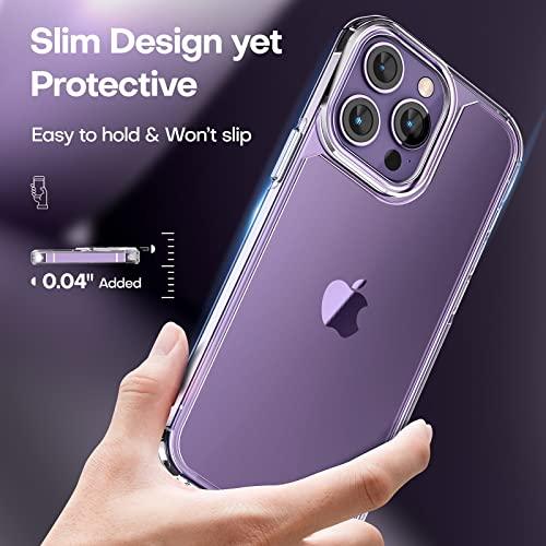 TAURITAURI for iPhone 14 Pro Max Case, [5 in 1] 1X Clear Case [Not-Yellowing] with 2X Tempered Glass Screen Protector + 2X Camera Lens Protector, [Military-Grade Drop Protection] Phone Case 6.7 Inch - GEAR4EVER