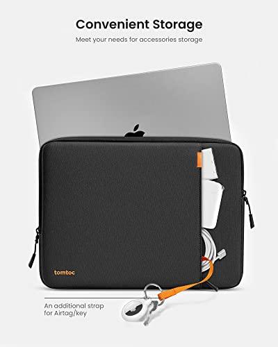 tomtoctomtoc 360° Protective Laptop Sleeve for 13-inch MacBook Air M2/A2681 M1/A2337 2018-2022, MacBook Pro M2/A2686 M1/A2338 2016-2022, Water-Resistant Case for 12.9 iPad Pro 6th/5th/4th/3rd Gen, Black - GEAR4EVER