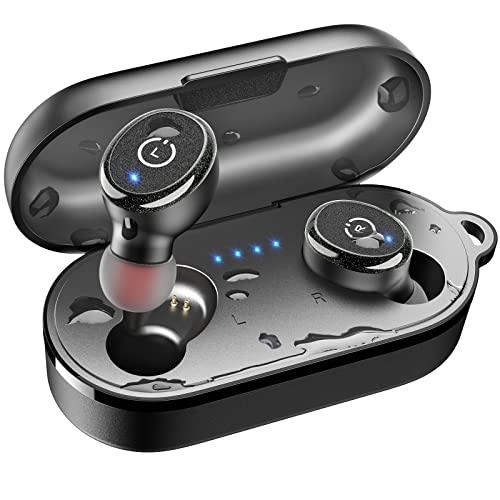 TOZOTOZO T10 Bluetooth 5.3 Wireless Earbuds with Wireless Charging Case IPX8 Waterproof Stereo Headphones in Ear Built in Mic Headset Premium Sound with Deep Bass for Sport Black - GEAR4EVER