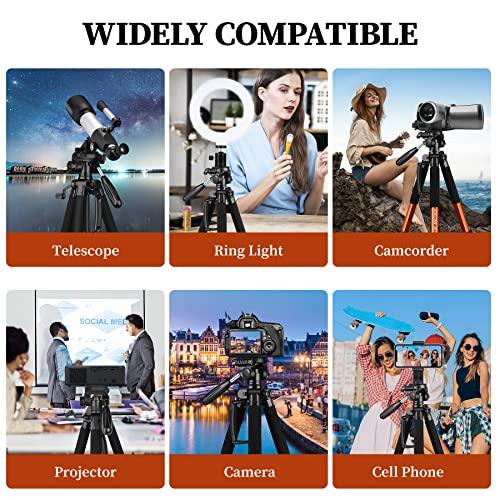 JOILCANTripod Camera Tripods, 74" Tripod Stand for Camera Phone, Heavy Duty Portable Travel Tripod, Laser Level Spotting Scope Binocular DSLR Cameras Tripod, Max Load 15 LB - GEAR4EVER