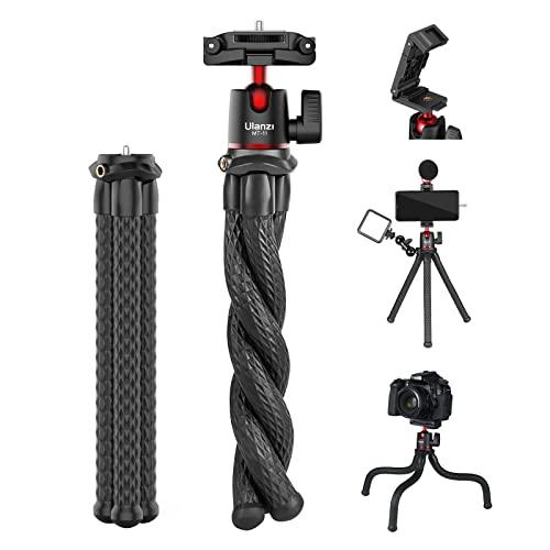 ULANZIULANZI Camera Tripod, Mini Flexible Tripod Stand with Hidden Phone Holder w Cold Shoe Mount, 1/4'' Screw for Magic Arm, Universal for iPhone 13 12 Pro Max XS Max X 8 Samsung Canon Nikon Sony Cameras - GEAR4EVER