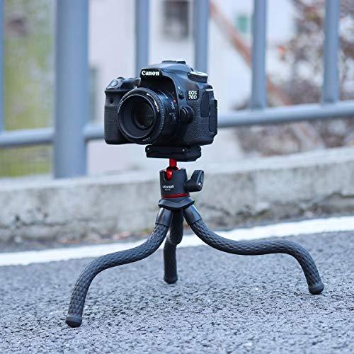 ULANZIULANZI Camera Tripod, Mini Flexible Tripod Stand with Hidden Phone Holder w Cold Shoe Mount, 1/4'' Screw for Magic Arm, Universal for iPhone 13 12 Pro Max XS Max X 8 Samsung Canon Nikon Sony Cameras - GEAR4EVER