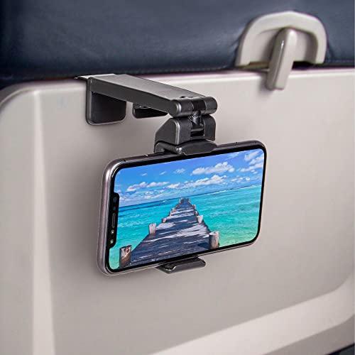 PerilogicsUniversal in Flight Airplane Phone Holder Mount. Handsfree Phone Holder for Desk Tray with Multi-Directional Dual 360 Degree Rotation. Pocket Size Must Have Travel Essential Accessory for Flying - GEAR4EVER