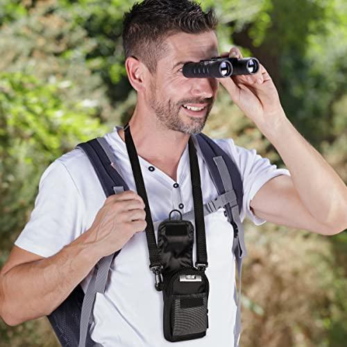 USA GearUSA Gear Small Binocular Case – Compact Binocular Case w/Shoulder Strap, Belt Loop, Weather Resistant Exterior - Compatible with POLDR 12x25, WRNRN 12X25, Aurosports 10x25, Anourney 8x21, and More - GEAR4EVER