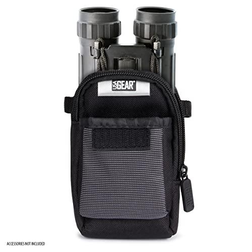 USA GearUSA Gear Small Binocular Case – Compact Binocular Case w/Shoulder Strap, Belt Loop, Weather Resistant Exterior - Compatible with POLDR 12x25, WRNRN 12X25, Aurosports 10x25, Anourney 8x21, and More - GEAR4EVER