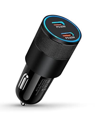 AILKINUSB C Car Charger, 60W Cigarette Lighter Flush Adapter, Type C Fast Charging Car Plug Block for iPhone 13 Pro Max, Samsung Galaxy S21 Ultra, Pixel 6 Pro,3A XL, LG Stylo, AILKIN Automobile USB PD Port - GEAR4EVER