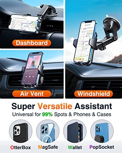 VANMASSVANMASS Universal Car Phone Mount,【Patent & Safety Certs】 Upgraded Handsfree Stand, Phone Holder for Car Dashboard Windshield Vent, Compatible iPhone 14 13 12 Samsung Android & Pickup Truck - GEAR4EVER