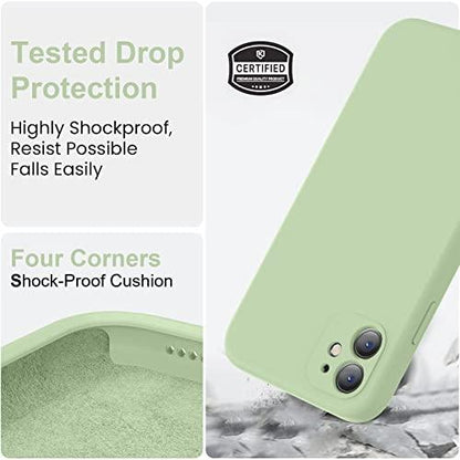 VooiiVooii Compatible with iPhone 11 Case, Upgraded Liquid Silicone with [Square Edges] [Camera Protection] [Soft Anti-Scratch Microfiber Lining] Phone Case for iPhone 11 6.1 inch - Matcha - GEAR4EVER