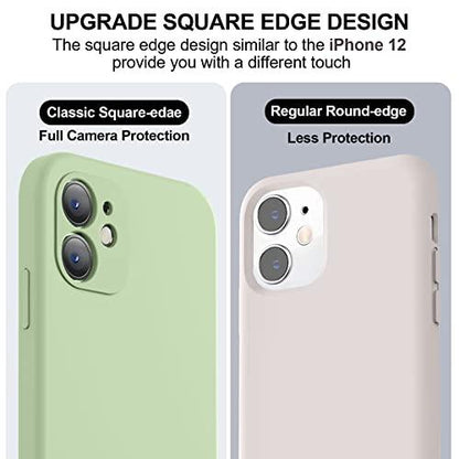 VooiiVooii Compatible with iPhone 11 Case, Upgraded Liquid Silicone with [Square Edges] [Camera Protection] [Soft Anti-Scratch Microfiber Lining] Phone Case for iPhone 11 6.1 inch - Matcha - GEAR4EVER