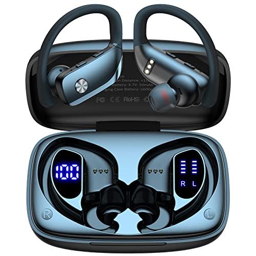 bmaniWireless Earbuds Bluetooth Headphones 48hrs Play Back Sport Earphones with LED Display Over-Ear Buds with Earhooks Built-in Mic Headset for Workout Black BMANI-VEAT00L - GEAR4EVER